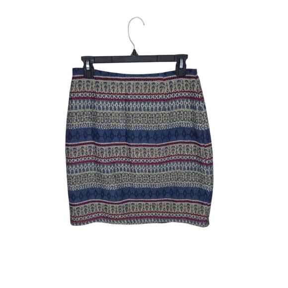 VNTG 90s Wrap Skirt Southwestern Knee-Length High Rise Strips Textured Sz 10 M - Picture 2 of 8